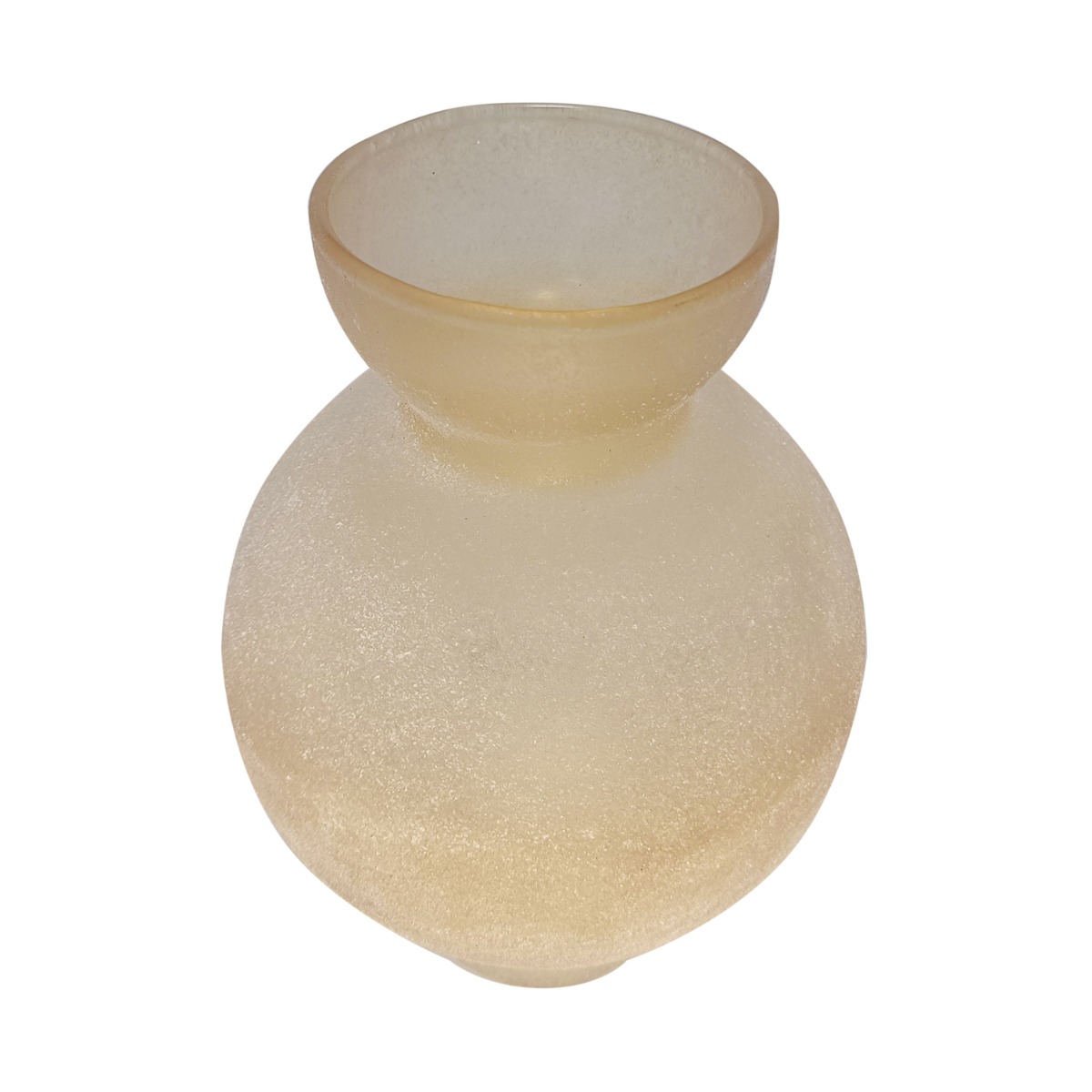 Artekko Artekko Frosted Γυάλινο Βάζο σε Μελί Απόχρωση (15.2x15.2x21.6)cm B4734-DS