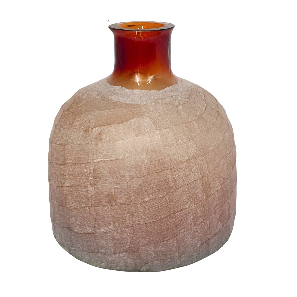 Artekko Artekko Frosted Γυάλινο Βάζο σε Πορτοκαλί Απόχρωση (18.5x18.5x20.3)cm B4792-DS
