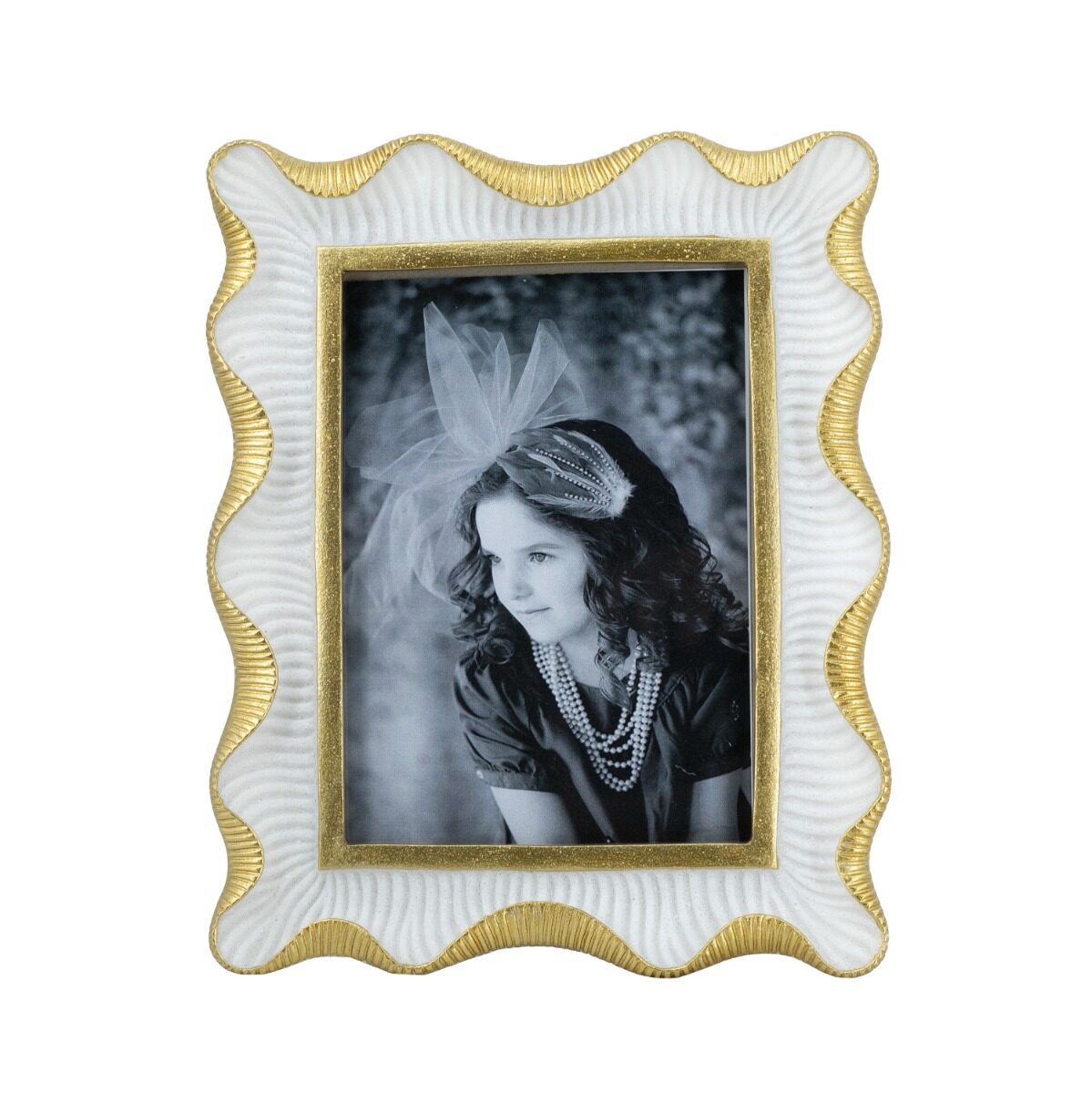 Artekko Artekko Frame Λευκή Κορνίζα Ρητίνης για Φωτογραφία 4Χ6" με Χρυσές Λεπτομέρειες (17.1x2.2x21.7)cm B8583