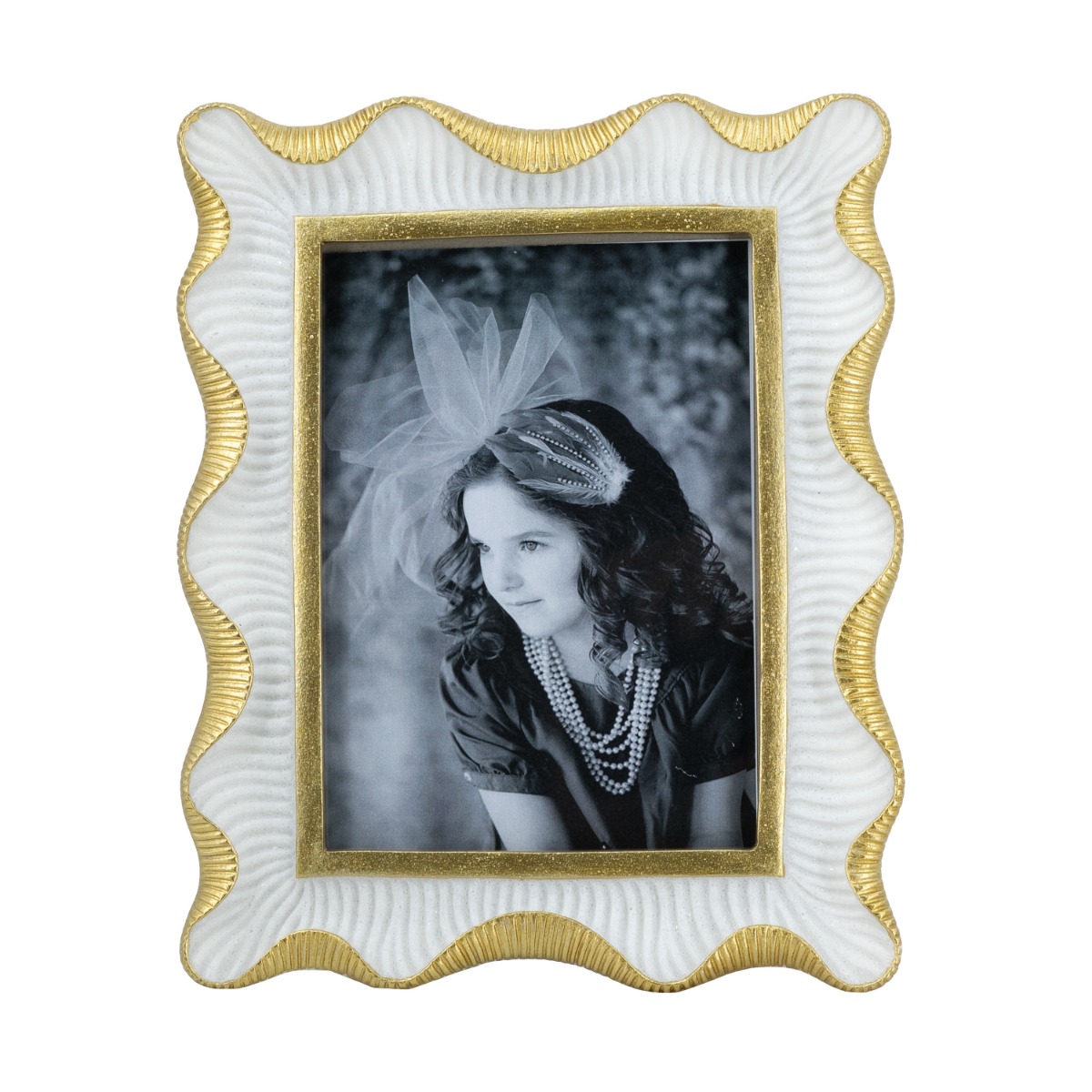 Artekko Artekko Frame Λευκή Κορνίζα Ρητίνης για Φωτογραφία 5Χ7" με Χρυσές Λεπτομέρειες (19.5x2.2x24)cm B8584