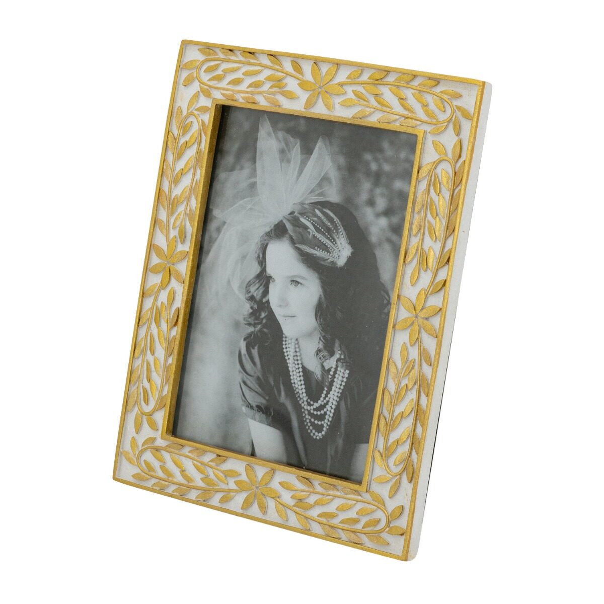 Artekko Artekko Frame Λευκή Κορνίζα Ρητίνης για Φωτογραφία 5Χ7" με Χρυσές Λεπτομέρειες (18x1.8x23)cm B8586