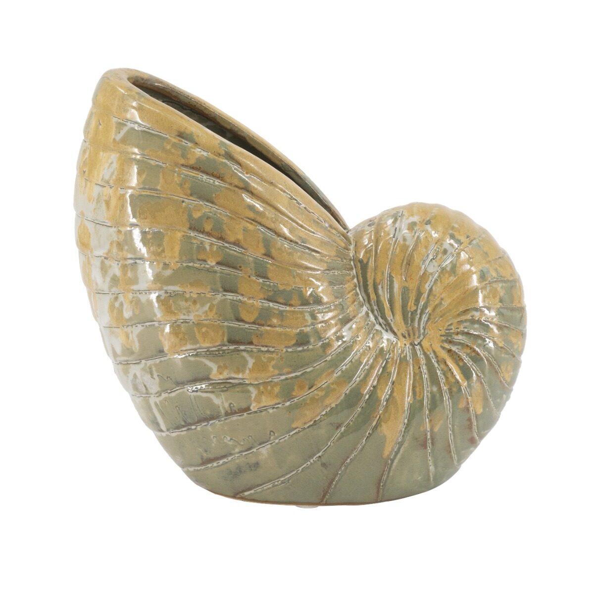 Artekko Artekko Glazed Πράσινο Κεραμικό Κασπό Κοχύλι (30.5x30.5x15.5)cm C0037