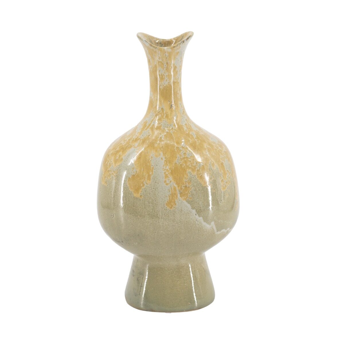 Artekko Artekko Glazed Πράσινο Κεραμικό Διακοσμητικό Βάζο (20.5x14x40.5)cm C0043