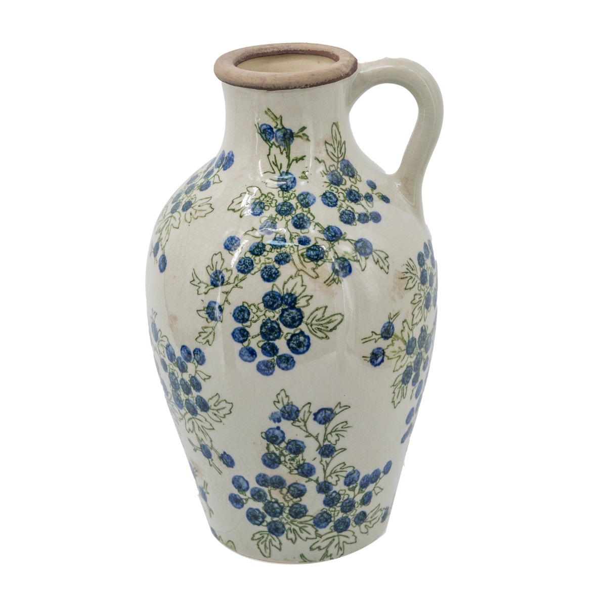 Artekko Artekko Aging Μπεζ Κεραμικό Βάζο με Μούρα (19x18.5x30.5)cm C4482