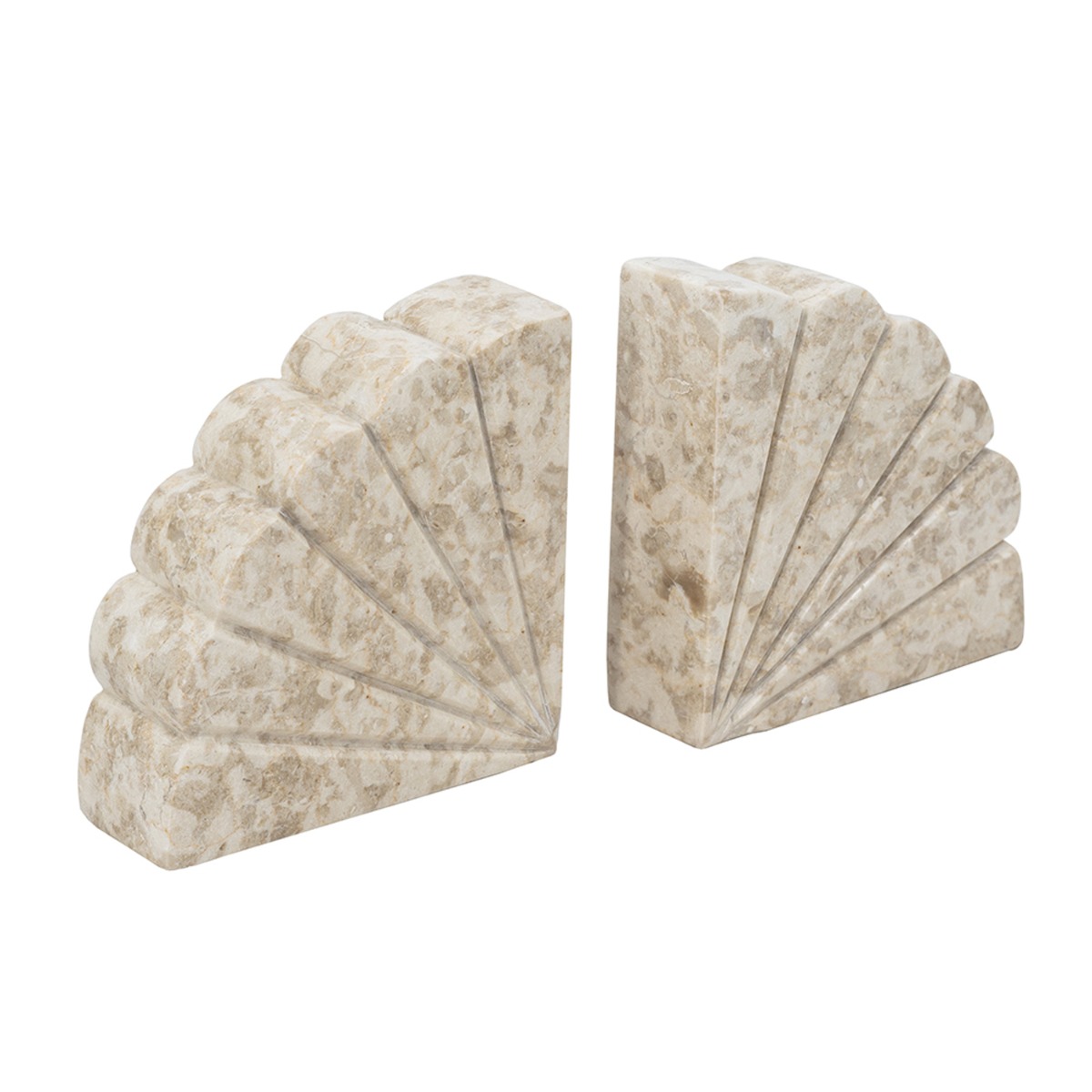 Artekko Artekko Bookends Μπεζ Μαρμάρινοι Βιβλιοστάτες (30x15x5)cm 2pcs C5460