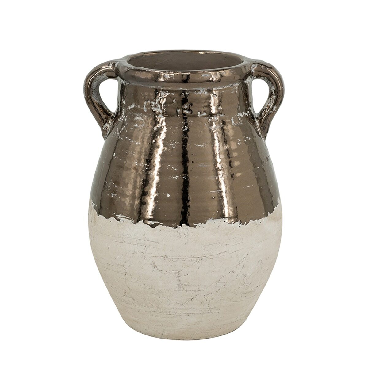 Artekko Artekko Candia Βάζο από Τερακότα σε Μπρονζέ με Μπεζ (24.5x24.5x33)cm C6066