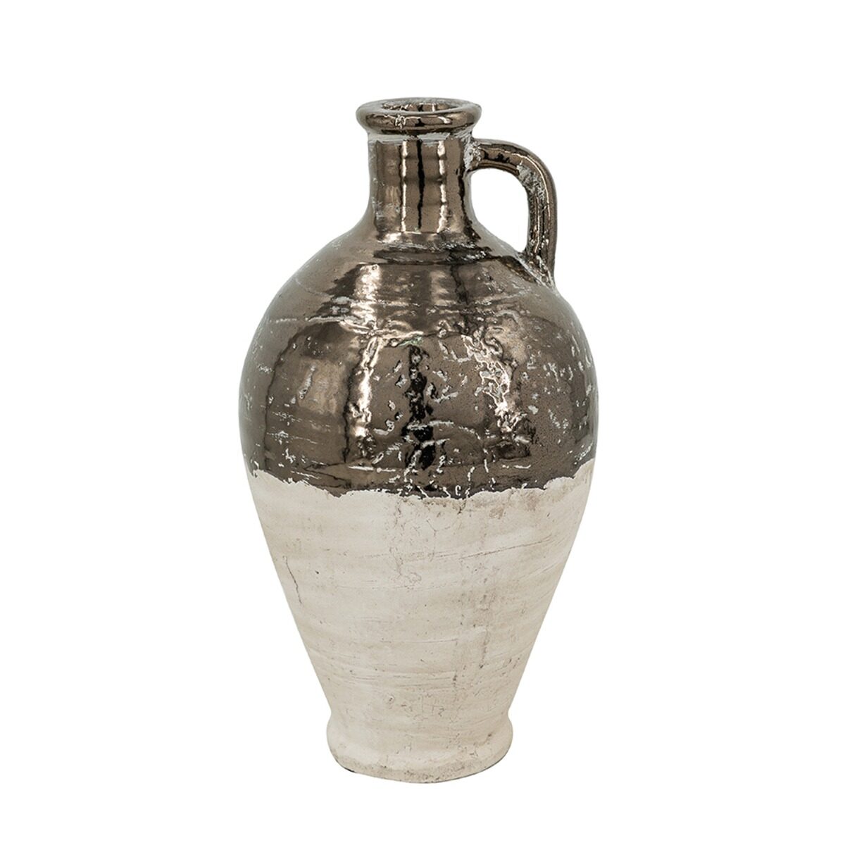 Artekko Artekko Candia Βάζο από Τερακότα σε Μπρονζέ με Μπεζ (20x20x38)cm C6068