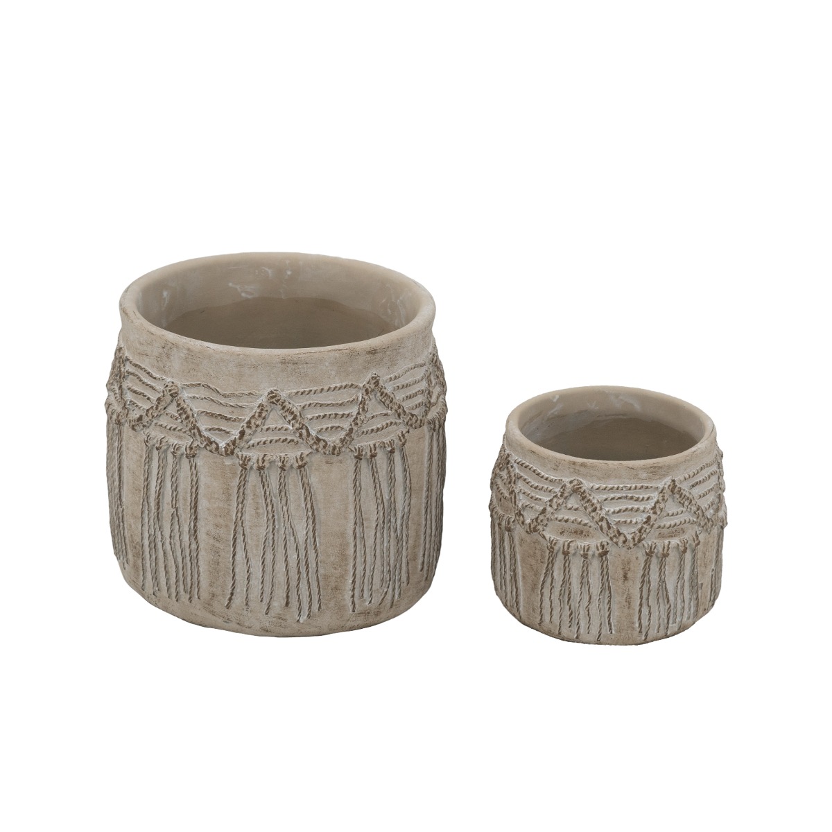 Artekko Artekko Cement Μπεζ Τσιμεντένια Κασπώ (19.5x19.5x17)cm 2pcs C8379