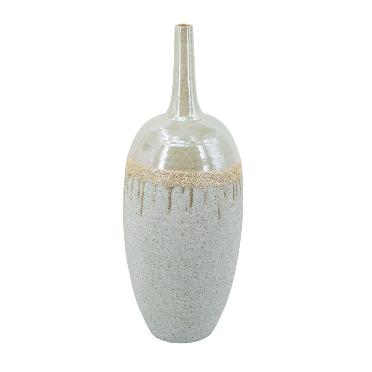 Artekko Artekko Glazed Μπεζ Κεραμικό Βάζο (21x21x60)cm C8457