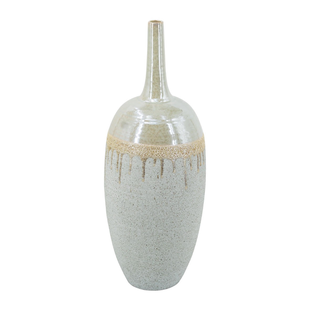 Artekko Artekko Glazed Μπεζ Κεραμικό Βάζο (21x21x60)cm C8457