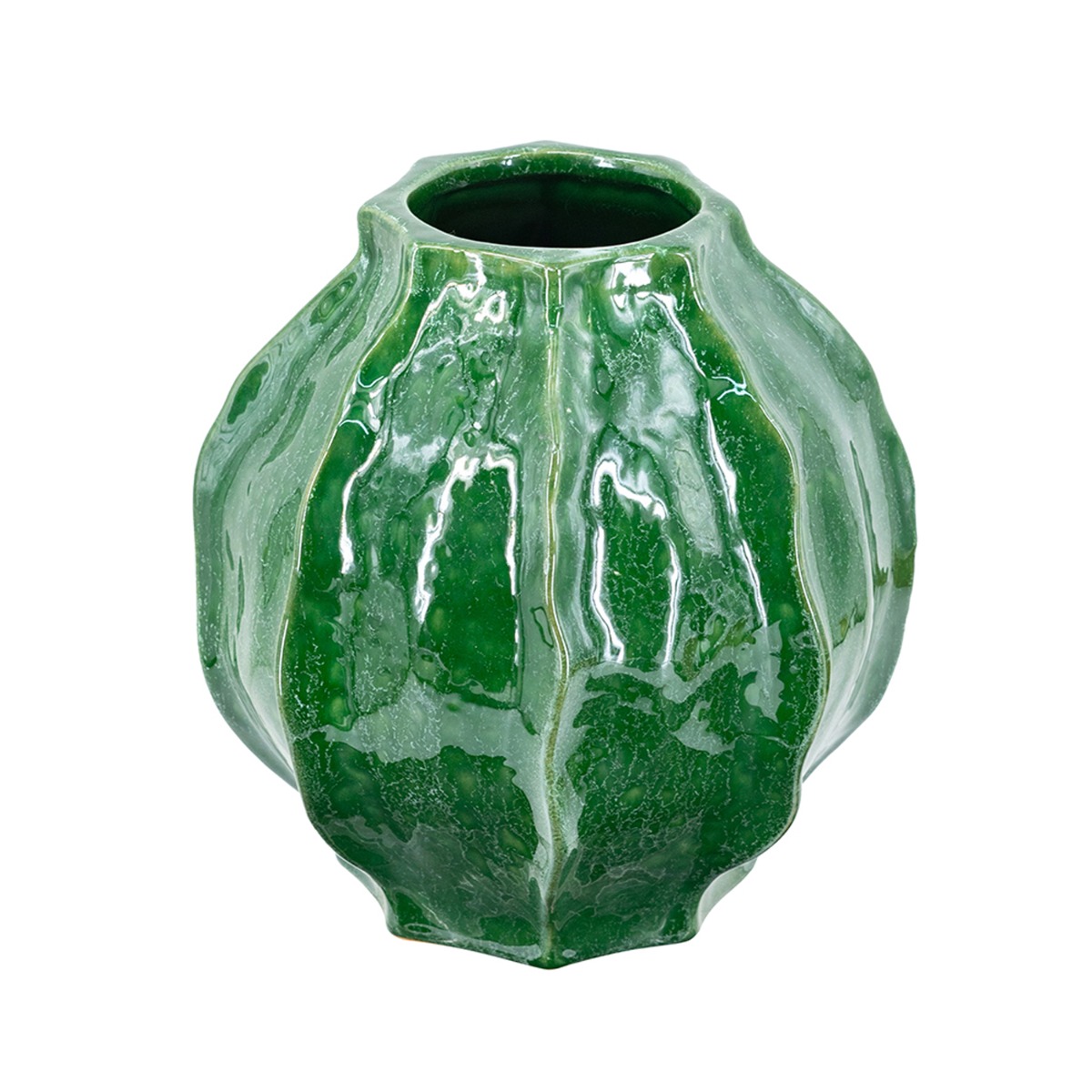 Artekko Artekko Glazed Πράσινο Κεραμικό Βάζο (22x22x23.5)cm C8463