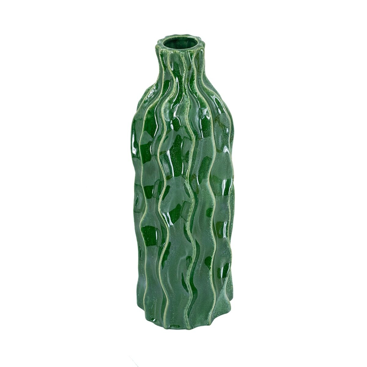 Artekko Artekko Glazed Πράσινο Κεραμικό Βάζο (14x14x40.5)cm C8464
