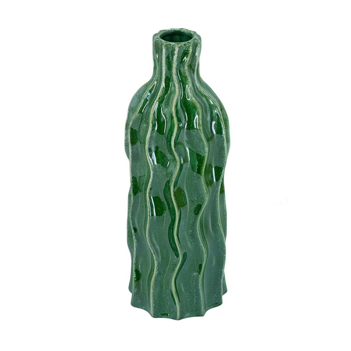 Artekko Artekko Glazed Πράσινο Κεραμικό Βάζο (12.5x12.5x36)cm C8465