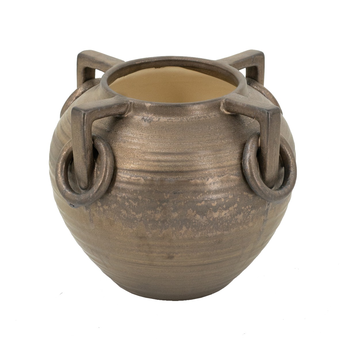 Artekko Artekko Candia Μπρονζέ Κεραμικό Βάζο (20.5x20.5x18)cm C8470