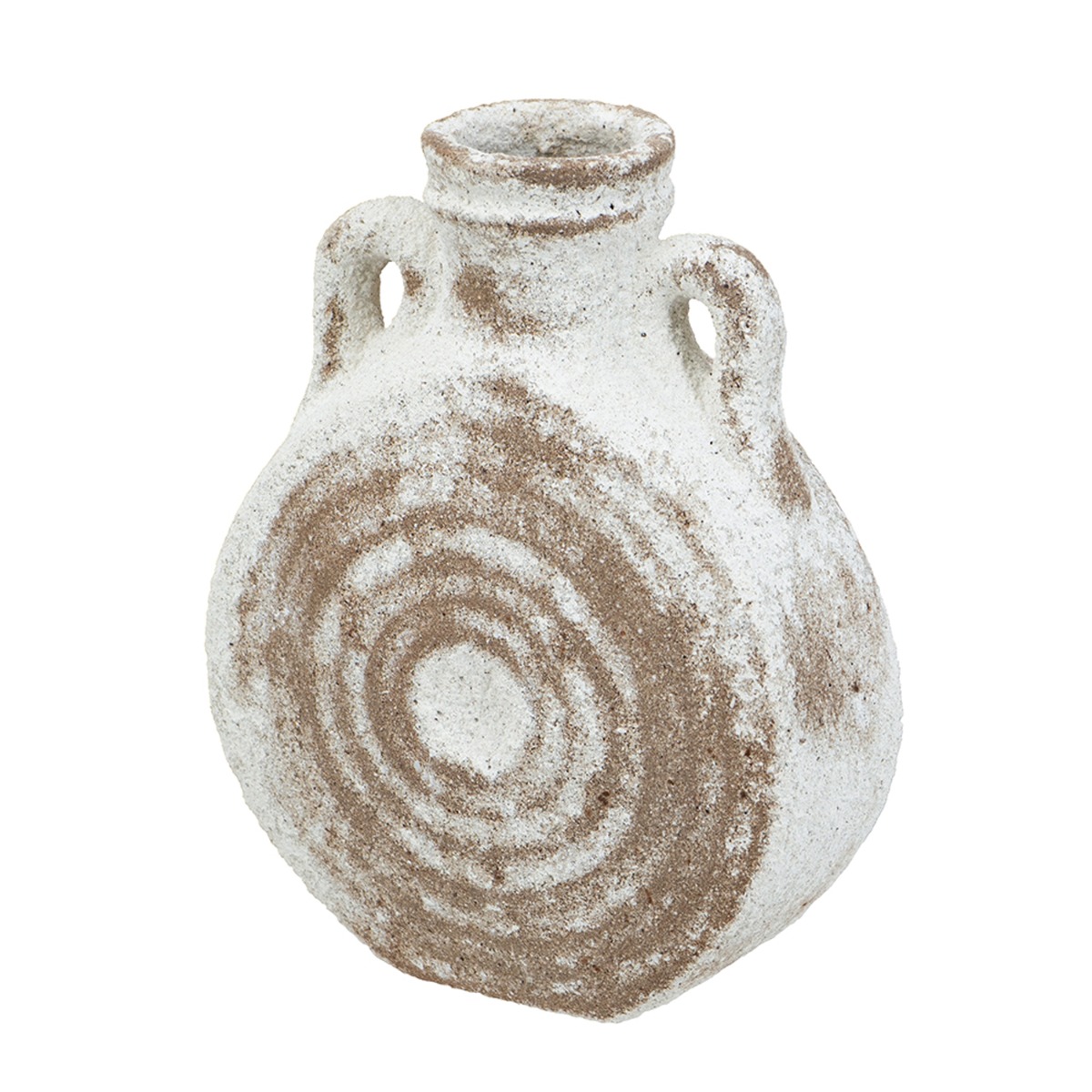 Artekko Artekko Antique Λευκό Κεραμικό Βάζο με Καφέ Λεπτομέρειες (15.5x7x19.5)cm C8495
