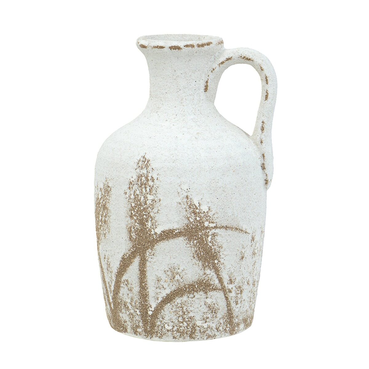 Artekko Artekko Antique Λευκό Κεραμικό Βάζο με Καφέ Λεπτομέρειες (16x15x26)cm C8499