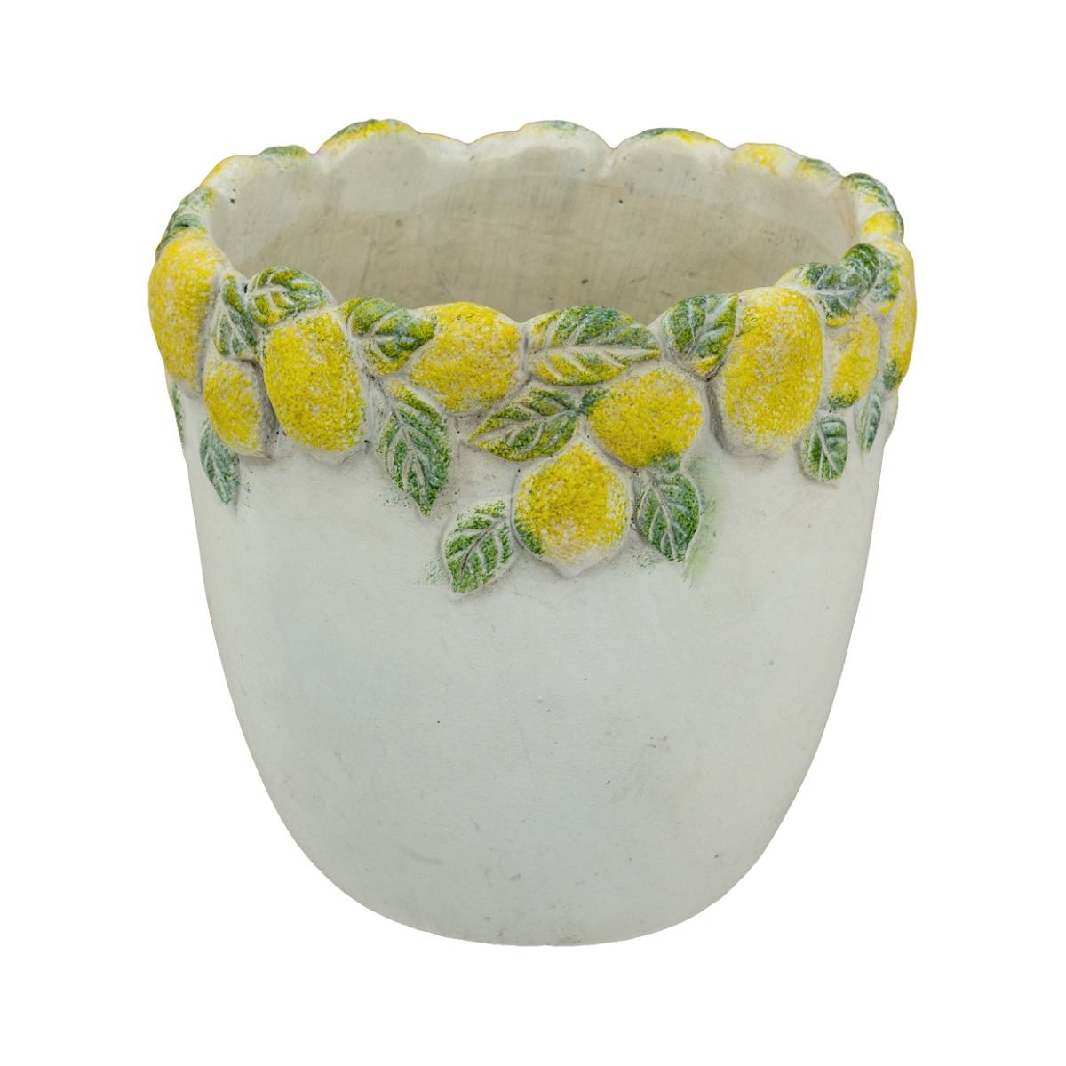 Artekko Artekko Lemon Εκρού Τσιμεντένιο Βάζο με Λεμόνια (19.5x19.5x19)cm C8502