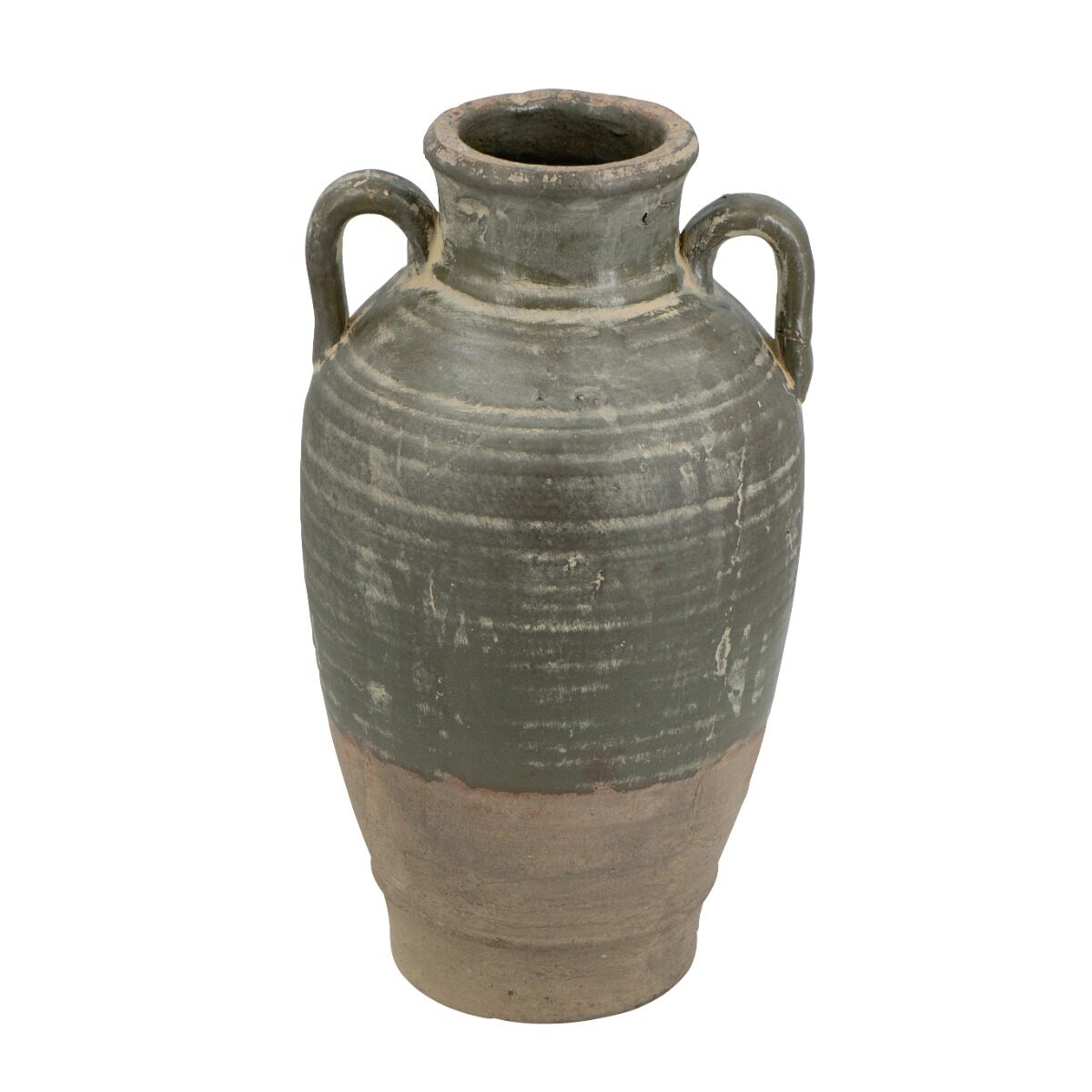 Artekko Artekko Antique Βάζο από Τερακότα σε Πράσινη με Μπεζ Αποχρώση (22x22x40)cm C8591