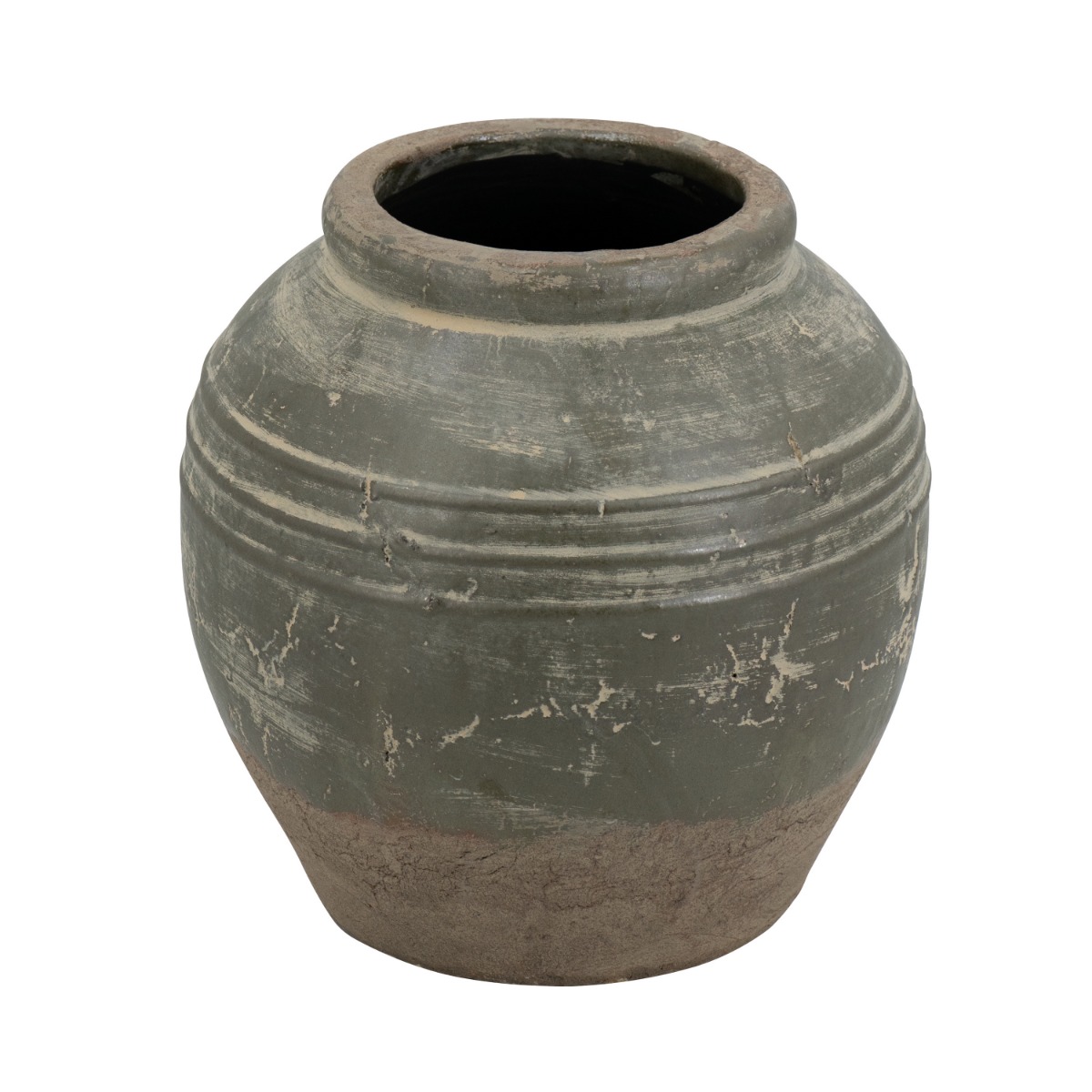 Artekko Artekko Antique Βάζο από Τερακότα σε Πράσινη με Μπεζ Αποχρώση (26x26x25)cm C8592
