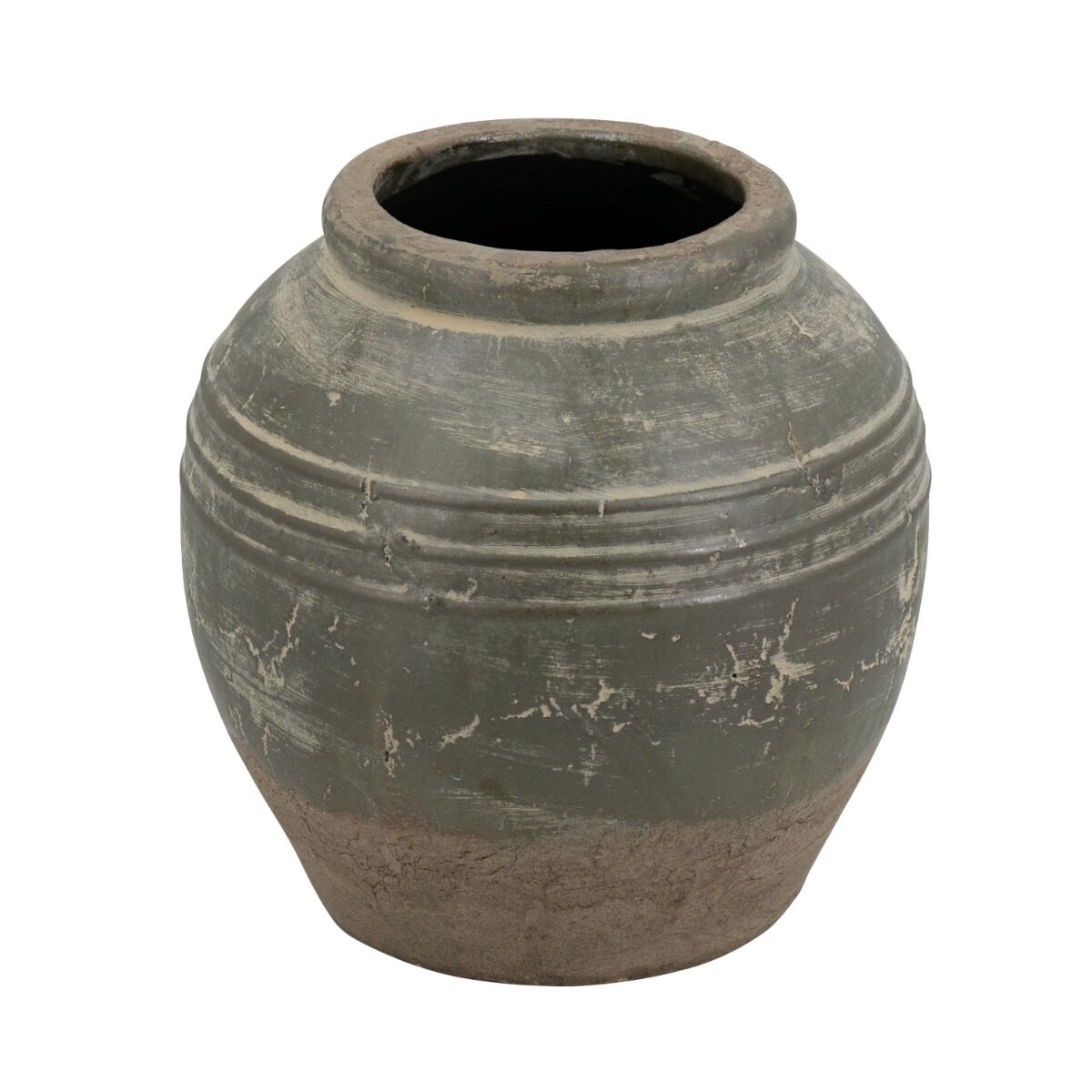 Artekko Artekko Antique Βάζο από Τερακότα σε Πράσινη με Μπεζ Αποχρώση (26x26x25)cm C8592