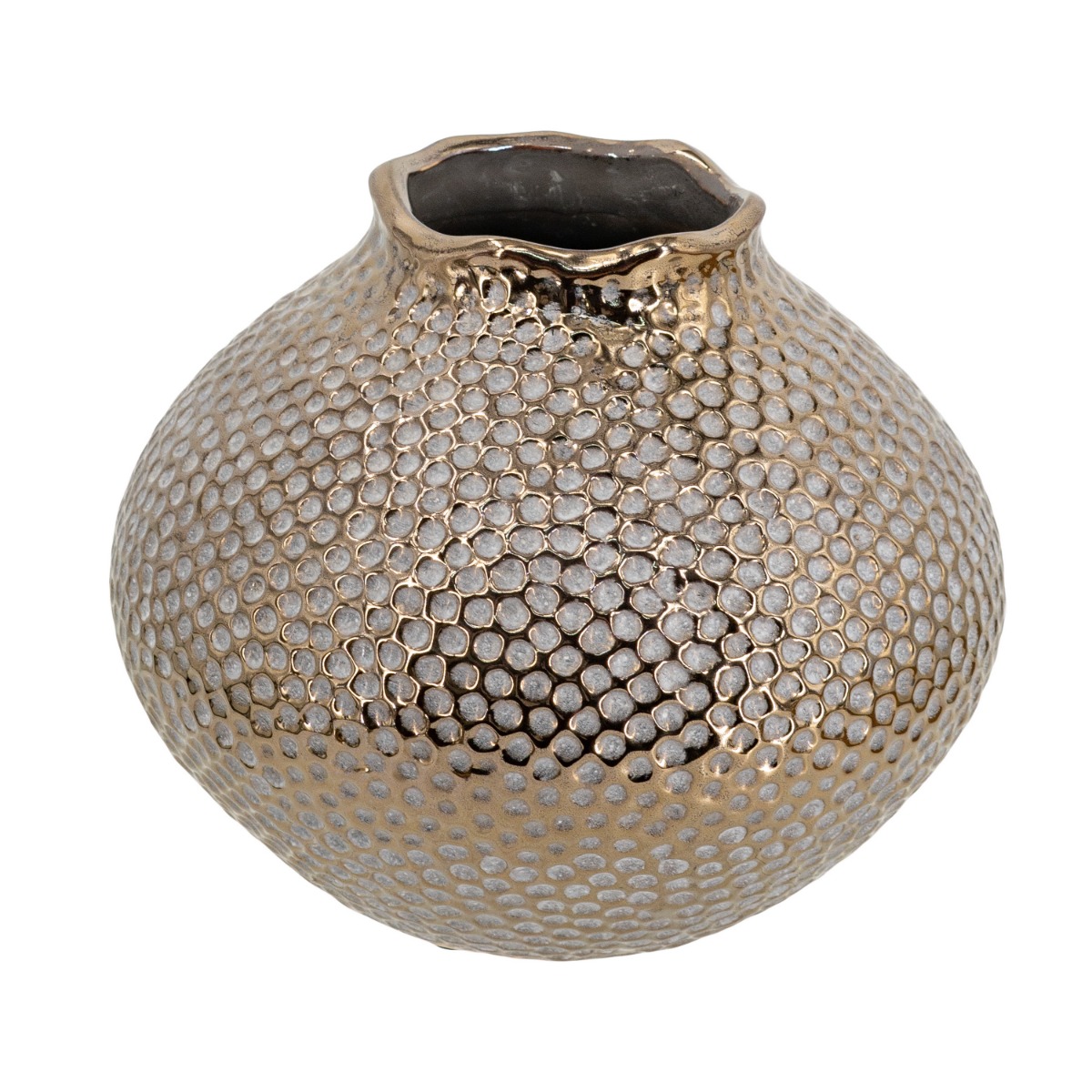 Artekko Artekko Lidded Μπρονζέ Κεραμικό Βάζο (21x21x18)cm C8982