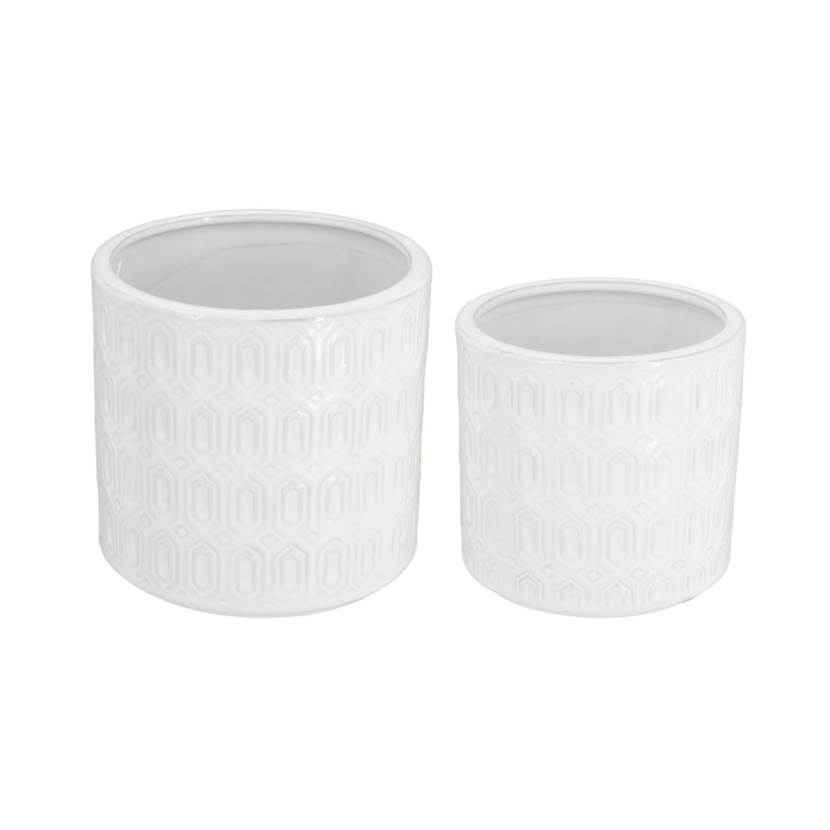 Artekko Artekko Planter Λευκά Κεραμικά Κασπώ (18x18x17)cm 2 pcs C8987