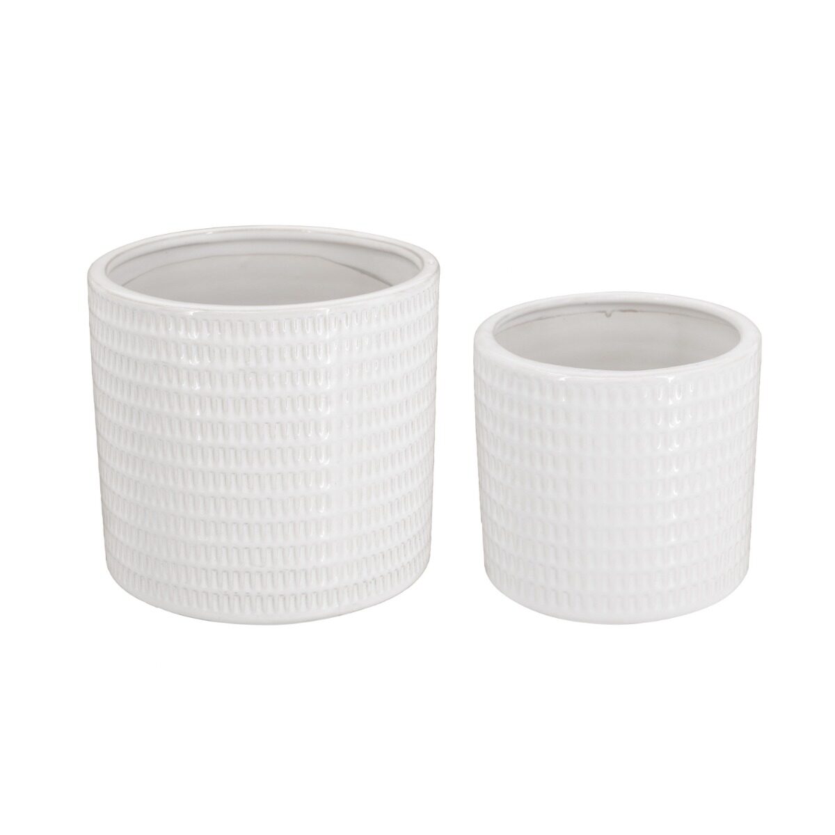Artekko Artekko Planter Λευκά Κεραμικά Κασπώ (18x18x17)cm 2 pcs C8990