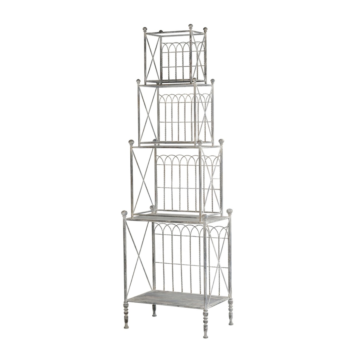 Artekko Artekko Vector Μεταλλική Ραφιέρα σε Λευκή Πατίνα (64.7x43x204.4)cm D0021