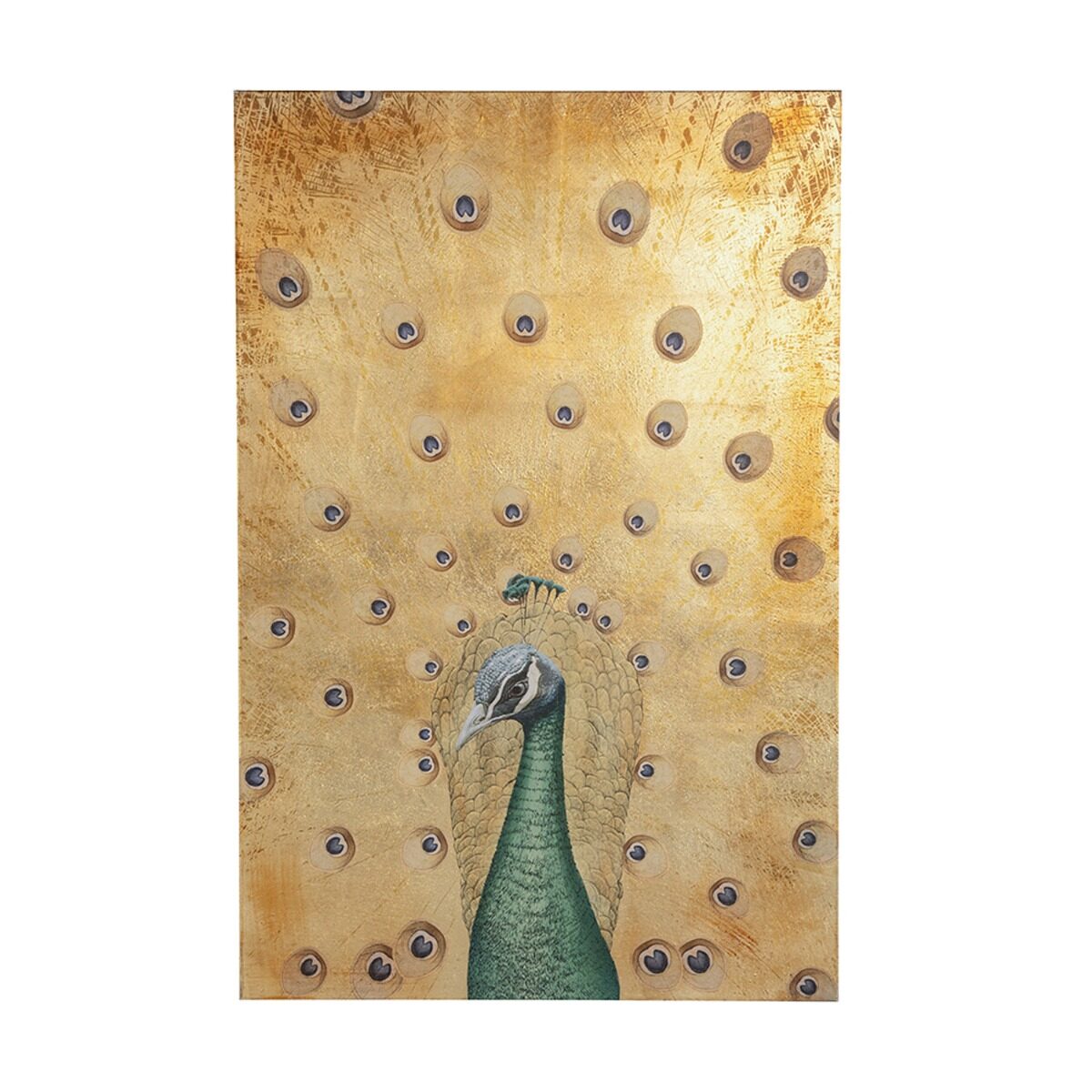 Artekko Artekko Canvasia Χρυσός Πίνακας με Παγώνι σε Καμβά (78x3.5x118)cm D0060