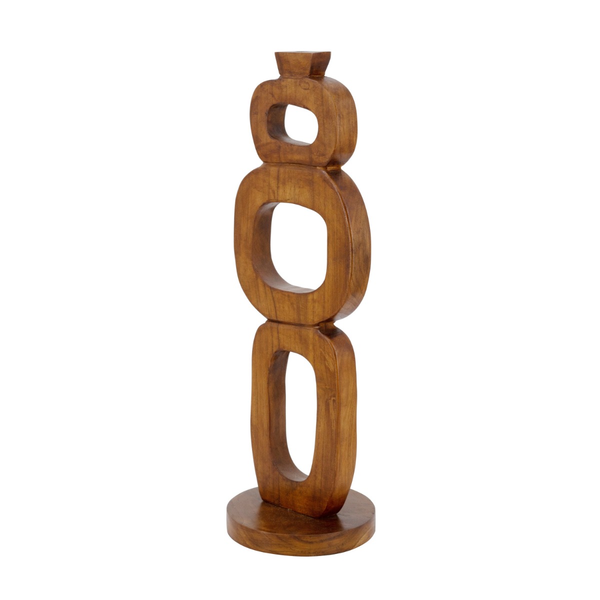 Artekko Artekko Woody Καφέ Κηροπήγιο από Ξύλο Teak (20x16x59)cm D4720