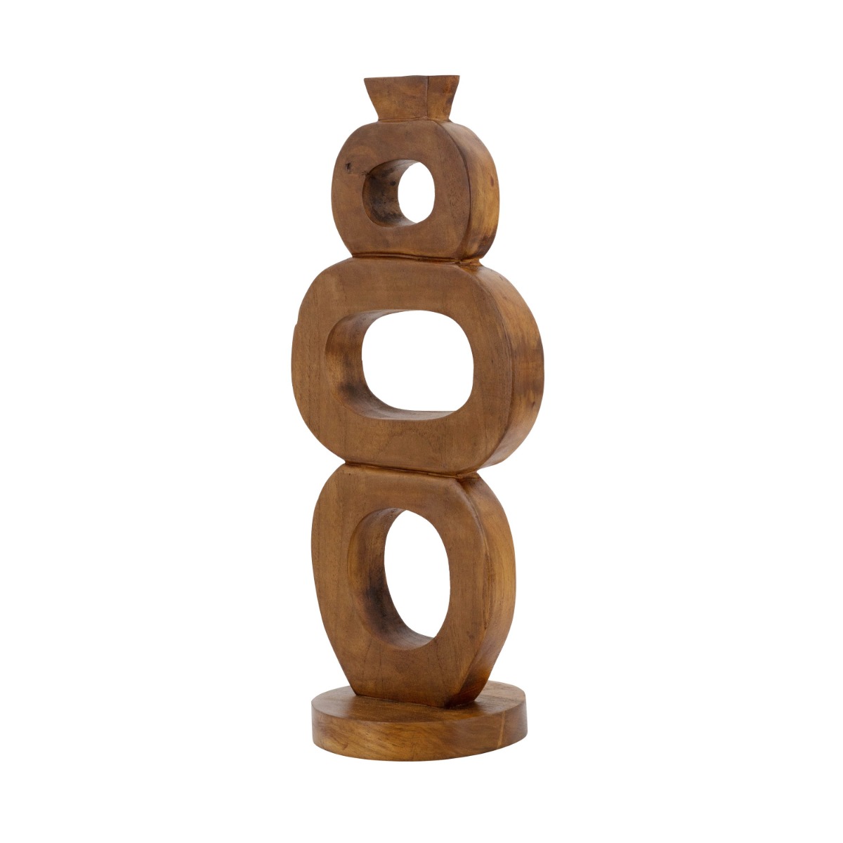 Artekko Artekko Woody Καφέ Κηροπήγιο από Ξύλο Teak (14x14x45)cm D4721