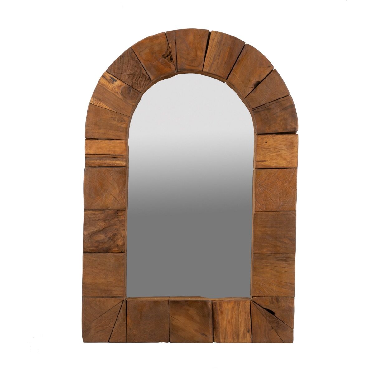 Artekko Artekko Woody Καφέ Καθρέπτης Τοίχου από Ξύλο Teak (60x90x6)cm D4723