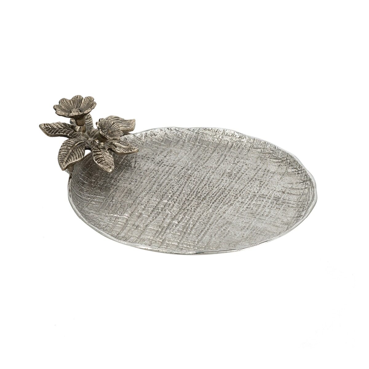 Artekko Artekko Branch Ασημί Μεταλλικός Δίσκος (30.5x25.4x7)cm D5575