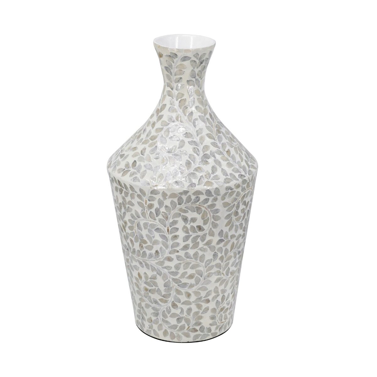 Artekko Artekko Ivory Γκρι Βάζο από Μπαμπού και Capiz (30x30x61)cm D5605