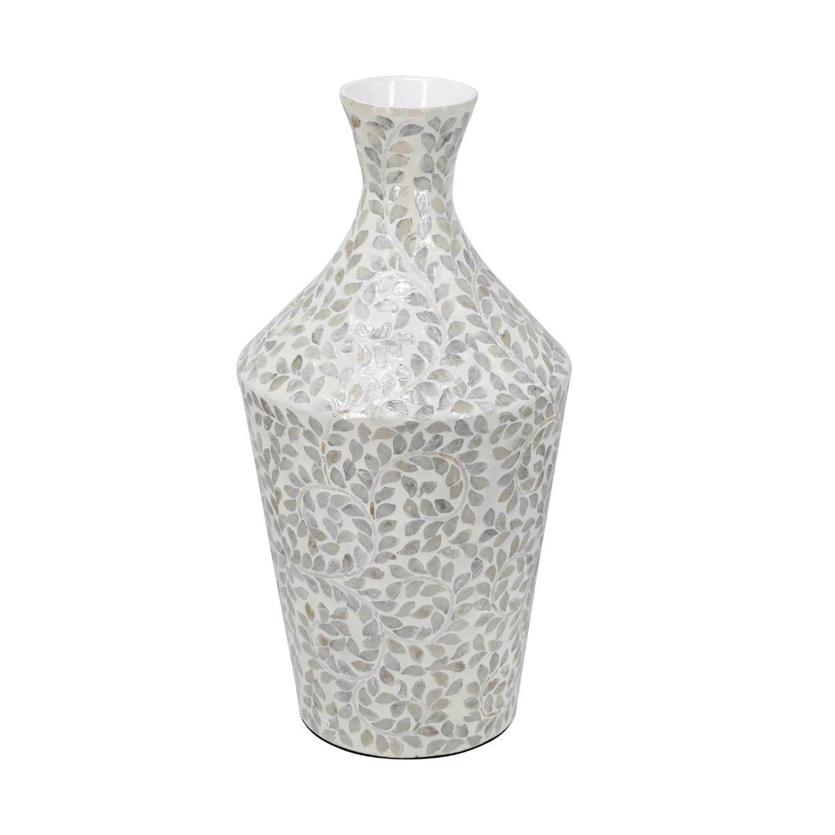 Artekko Artekko Ivory Γκρι Βάζο από Μπαμπού και Capiz (30x30x61)cm D5605
