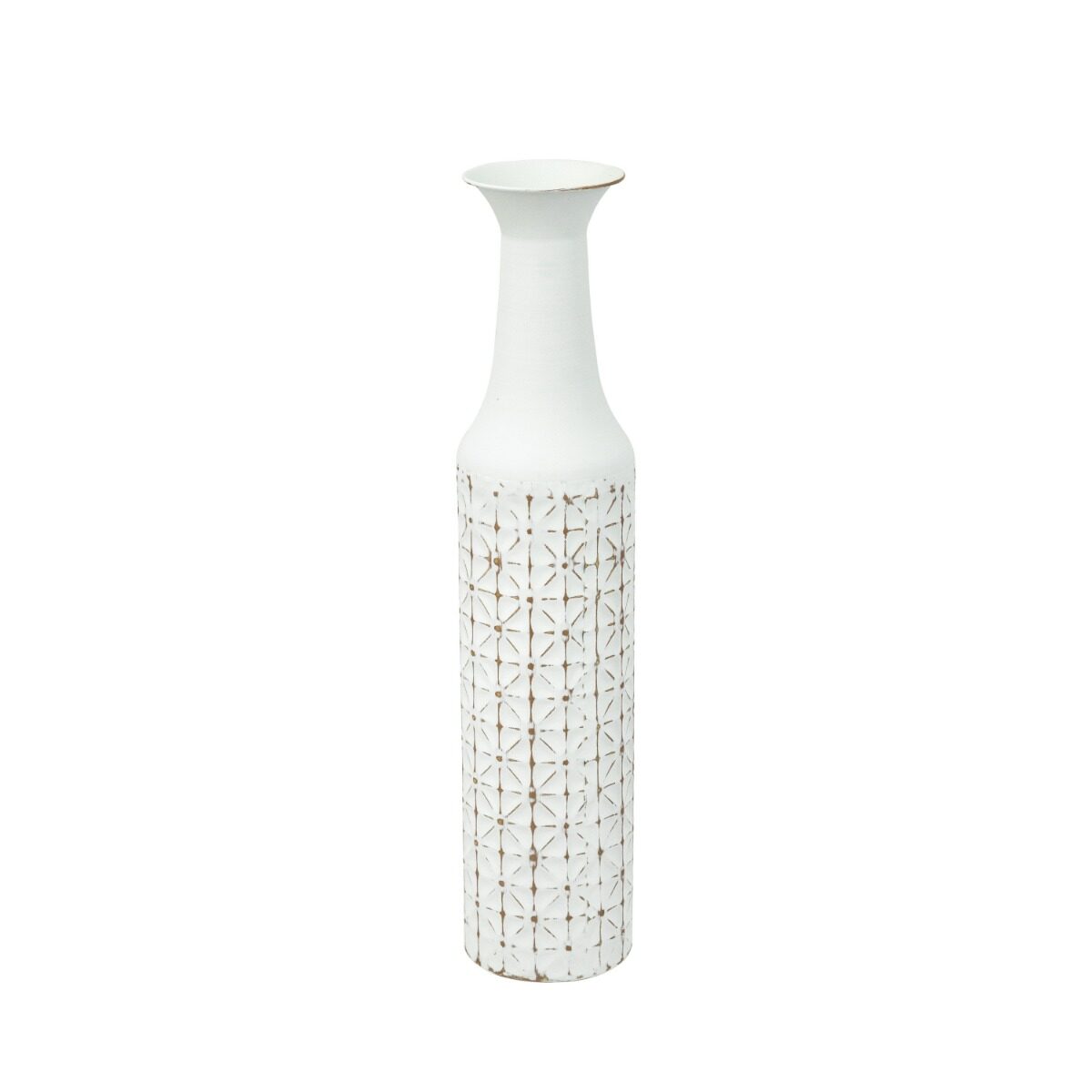 Artekko Artekko Nyx Λευκό Μεταλλικό Βάζο (12.7x12.7x61)cm D6083