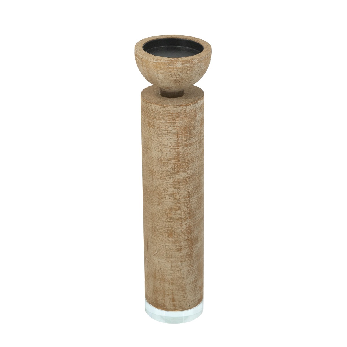 Artekko Artekko Gaia Καφέ Ξύλινο Κηροπήγιο (7.6x7.6x35.5)cm D6084