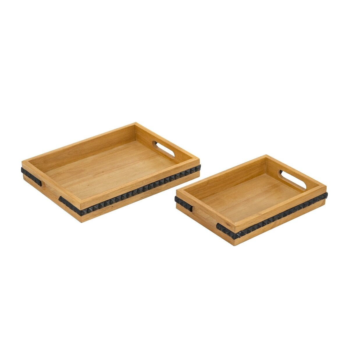 Artekko Artekko Gaia Καφέ Ξύλινοι Δίσκοι (35.5x28x5)cm (29.2x21.6x5)cm 2pcs D6132