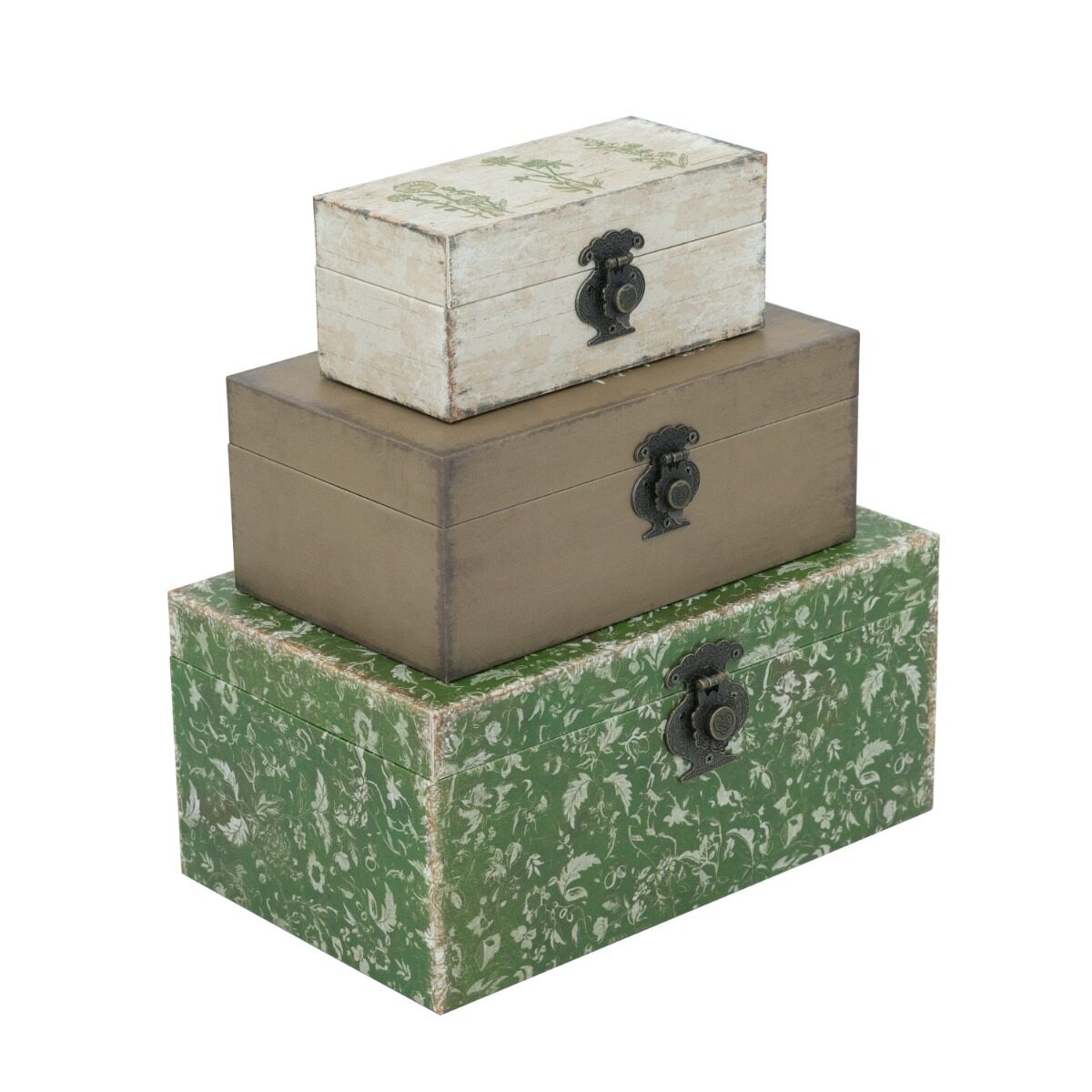 Artekko Artekko Box Πολύχρωμα MDF Διακοσμητικά Κουτιά Κοσμηματοθήκες (19x31x14)cm 3pcs D8160