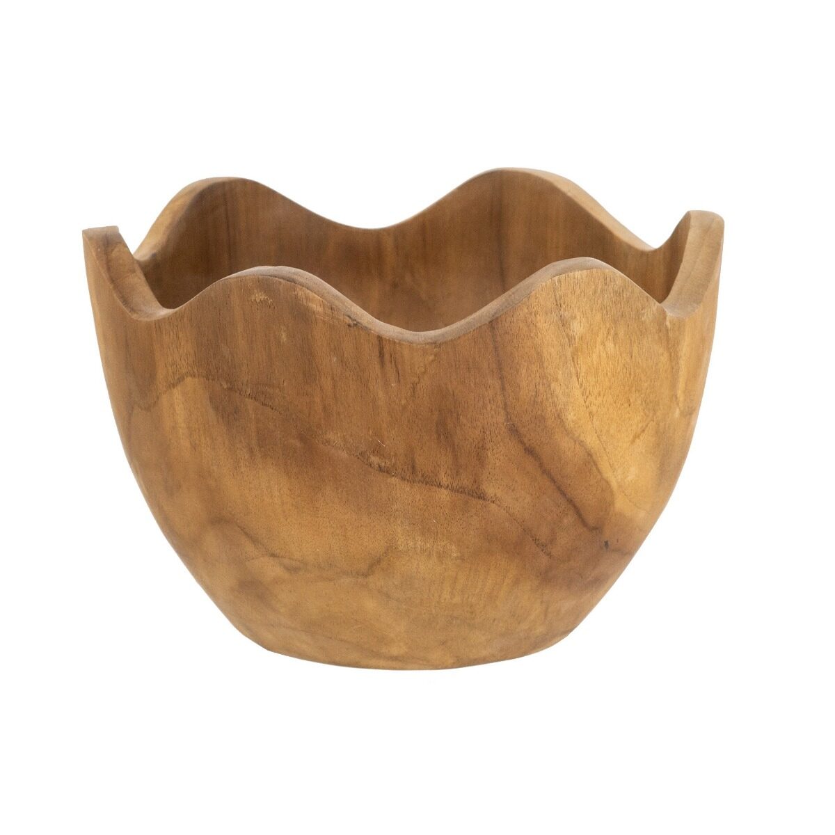 Artekko Artekko Woody Καφέ Διακοσμητικό Μπολ από Ξύλο Teak (26x26x14)cm D8521