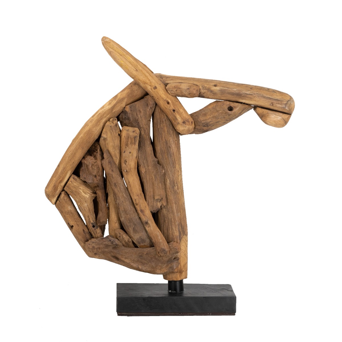 Artekko Artekko Woody Καφέ Διακοσμητικό Γλυπτό Άλογο από Ξύλο Teak (65x13x73)cm D8526