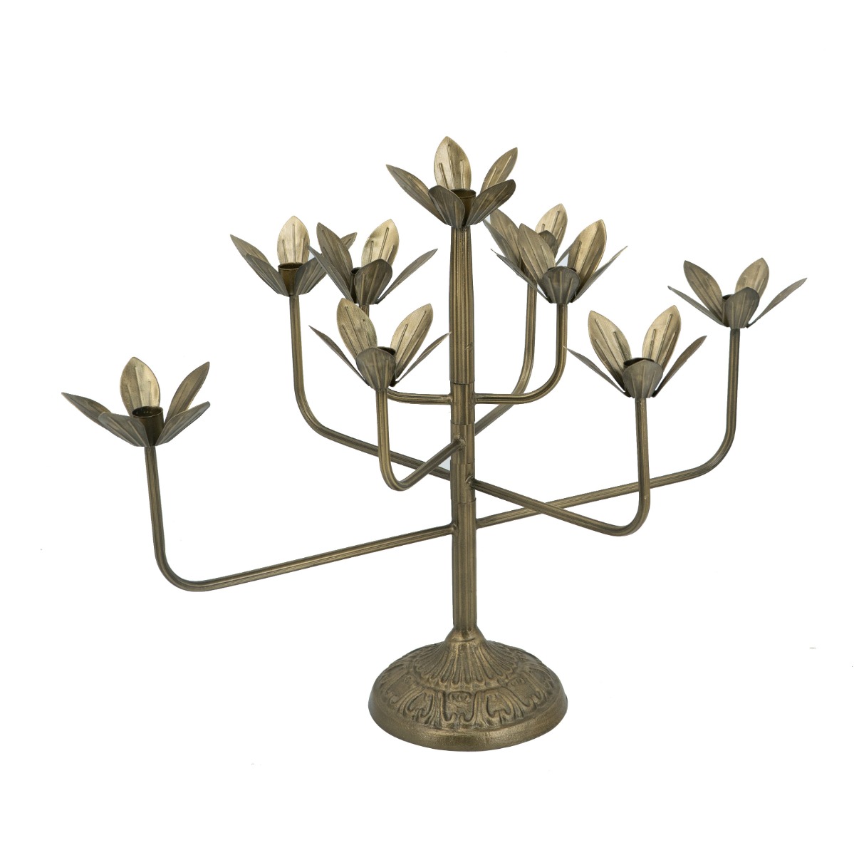 Artekko Artekko Solis Χρυσό Μεταλλικό 9κερο Κηροπήγιο (16x61x47.5)cm D8632