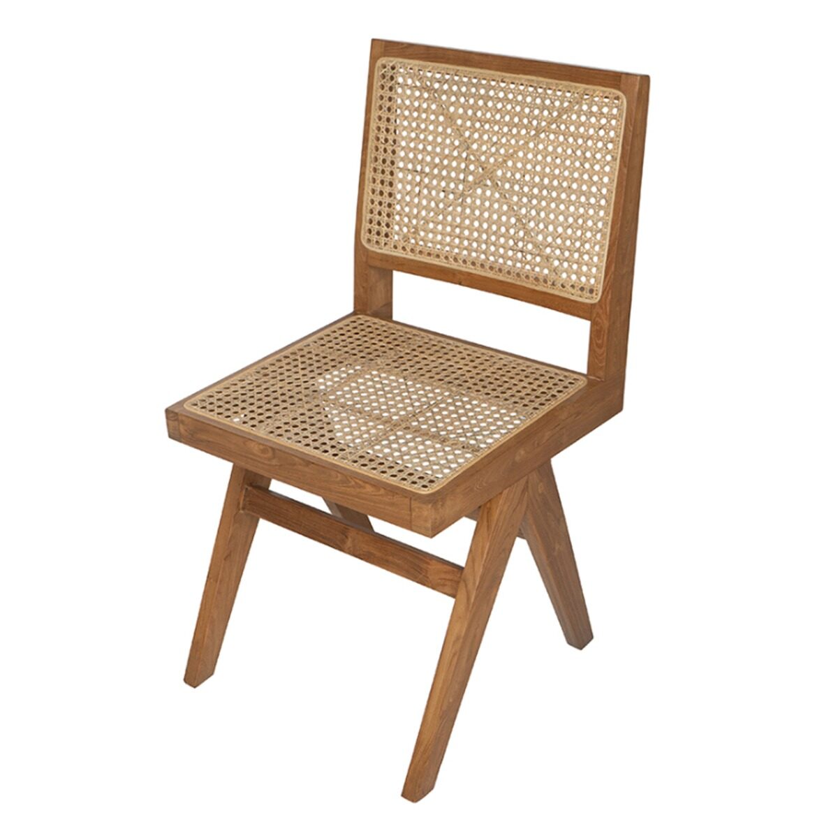 Artekko Artekko Lume Καφέ Καρέκλα με Ρατάν από Ξύλο Teak (45x49x89)cm D8709