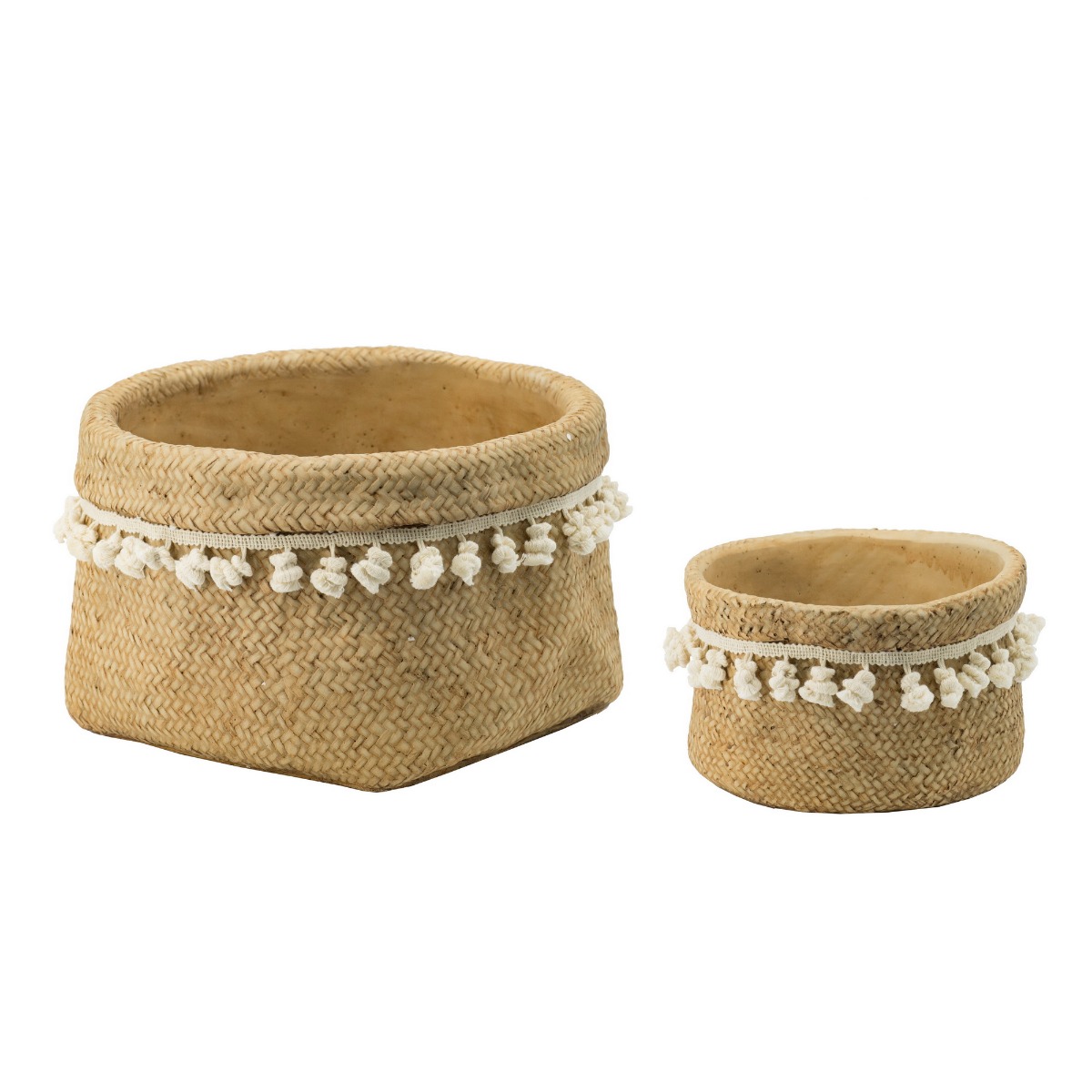 Artekko Artekko Knitt Μπεζ Τσιμεντένια Κασπώ (31x31x18.5)cm 2pcs D9032