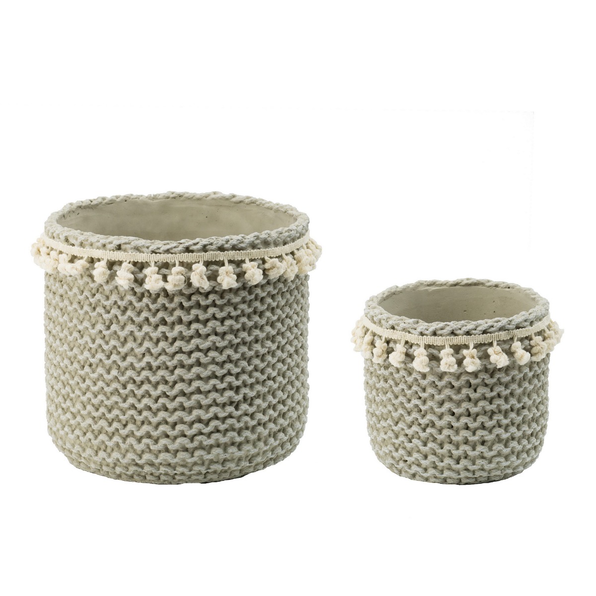 Artekko Artekko Knitt Κασπώ Τσιμεντένιο Γκρι (26.5x26.5x25)cm Σετ/2 D9058