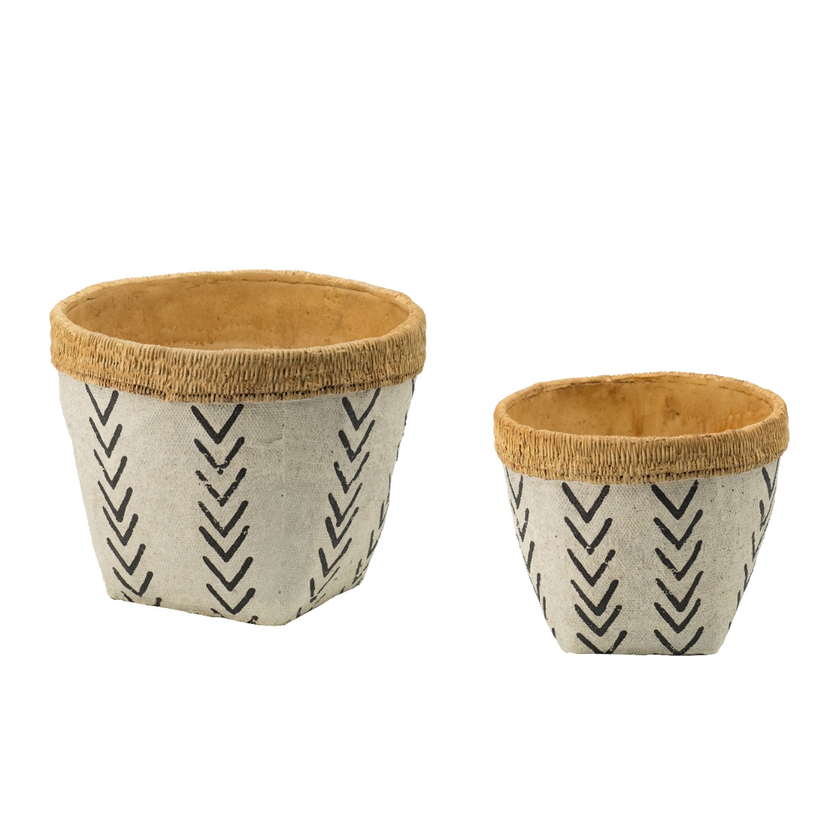 Artekko Artekko Knitt Κασπώ Τσιμεντένιο Λευκό Μπεζ (26x26x20)cm Σετ/2 D9064