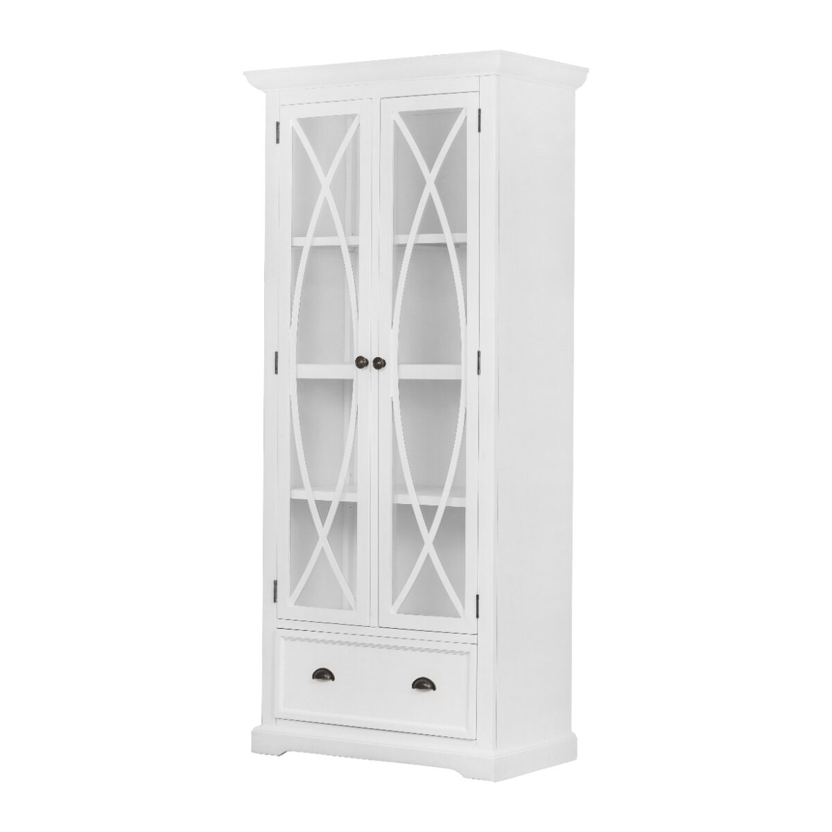 Artekko Artekko Credenzas Βιτρίνα Μπουφές από Ξύλο Ακακίας MDF Λευκό (88.9x48.5x199)cm SA80047-WHIT-DS-AB