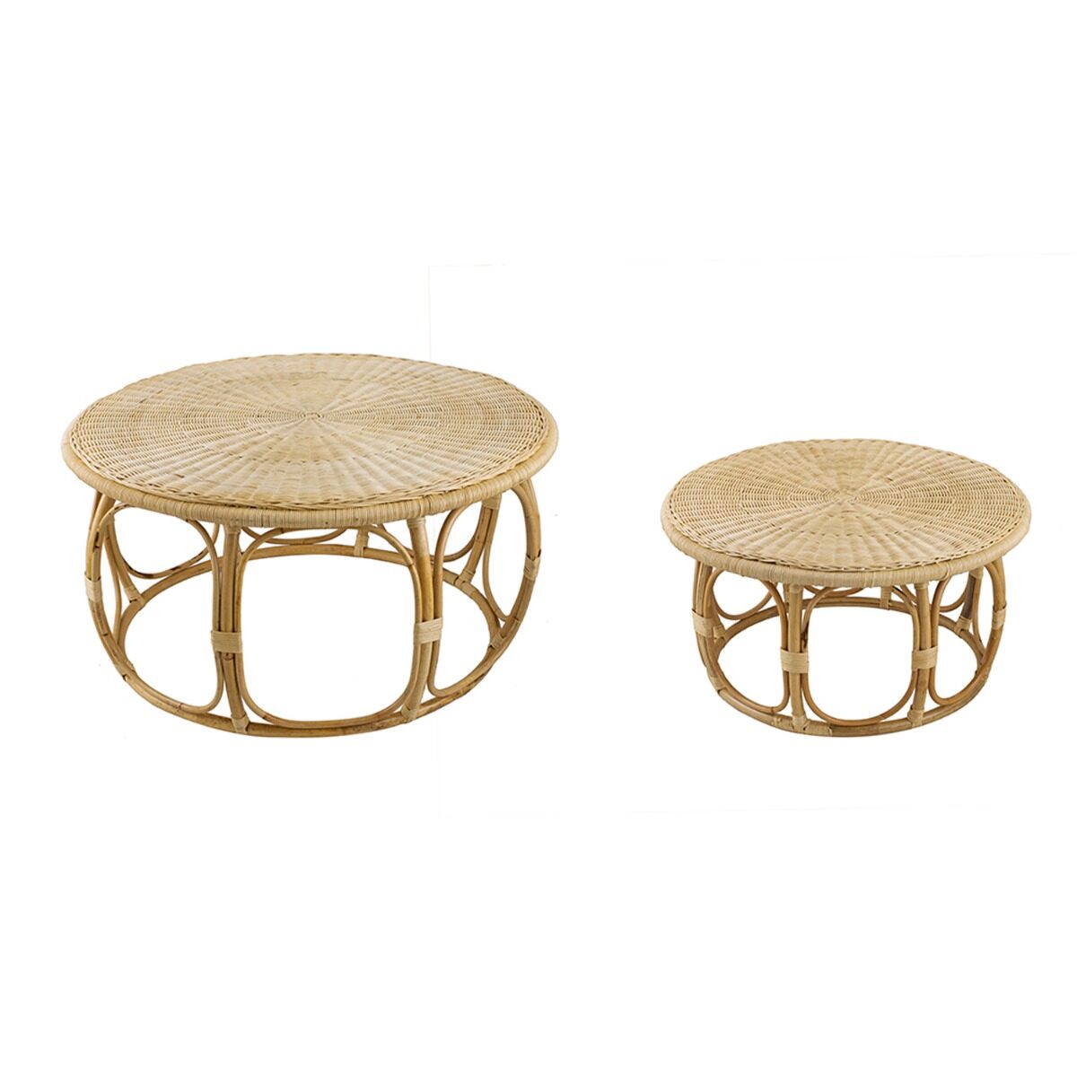 Artekko Artekko Rattan Τραπέζι Σαλονιού από Ρατάν σε Φυσική Απόχρωση (101.6x101.6x50.8)cm Σετ/2 SA80054-AB