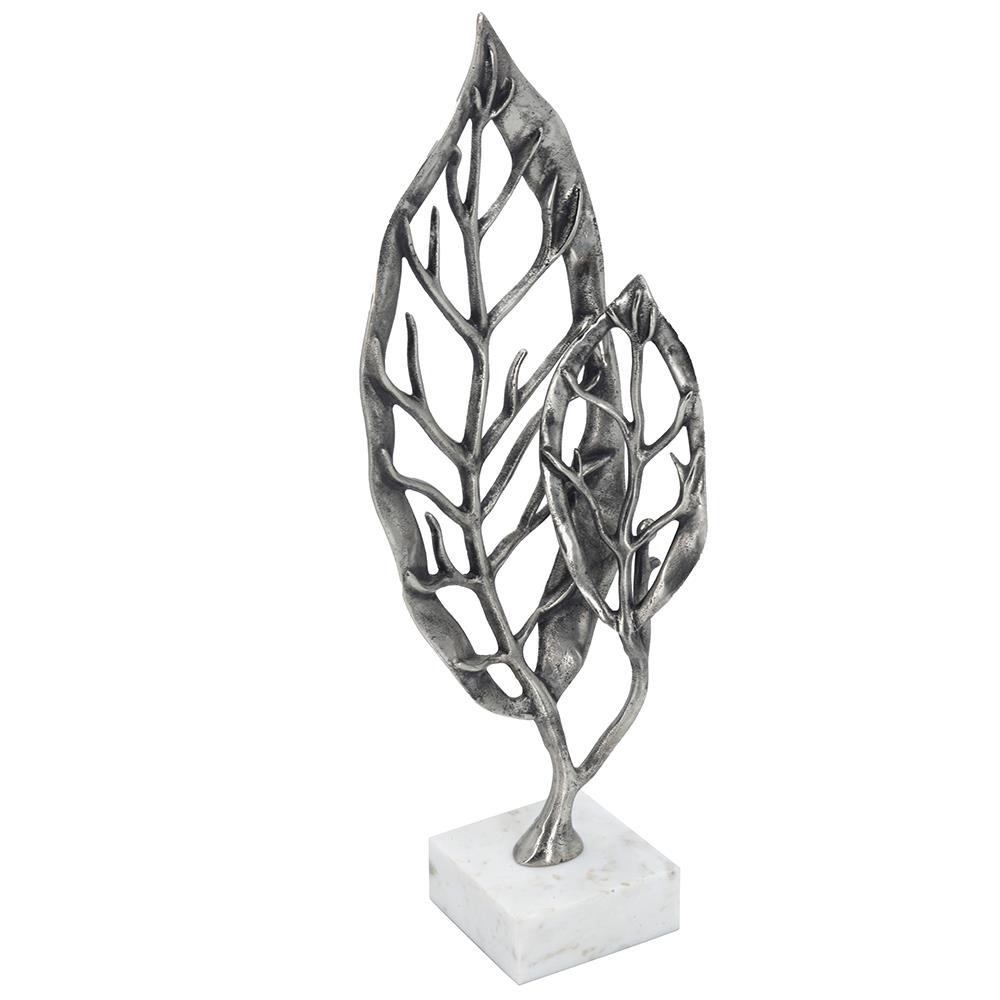 Artekko Artekko Silver Διακοσμητικό Επιτραπέζιο με Φύλλα Μέταλλο Ασημί (24.1x12.7x63.5)cm SA80083-DS