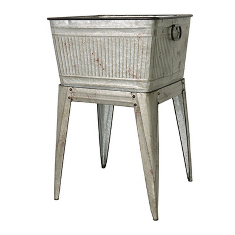 Artekko Artekko Tub Διακοσμητικό Δοχείο Κασπώ Μέταλλο Ασημί (51.5x51.5x52.6)cm SA80119-DS